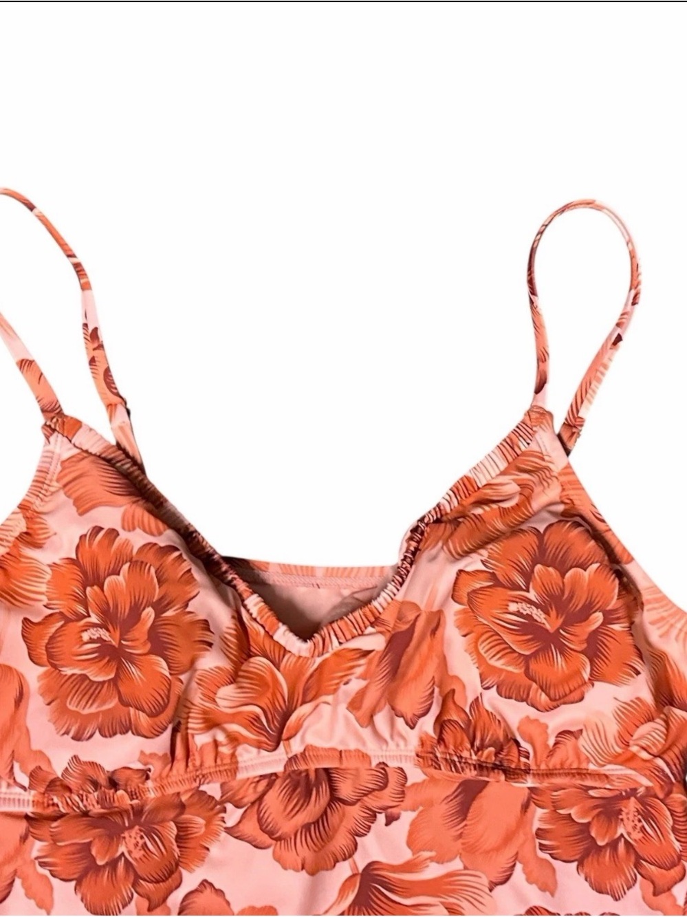 Shade & Shore Hibiscus Print Tankini Top Size XL F35 - Picture 4 of 6